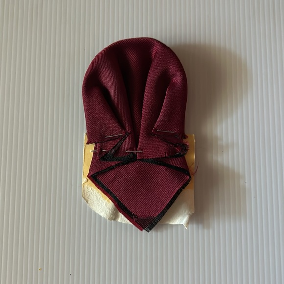 Vintage Burgundy Pocket Handkerchief Square Insert - Picture 2 of 5